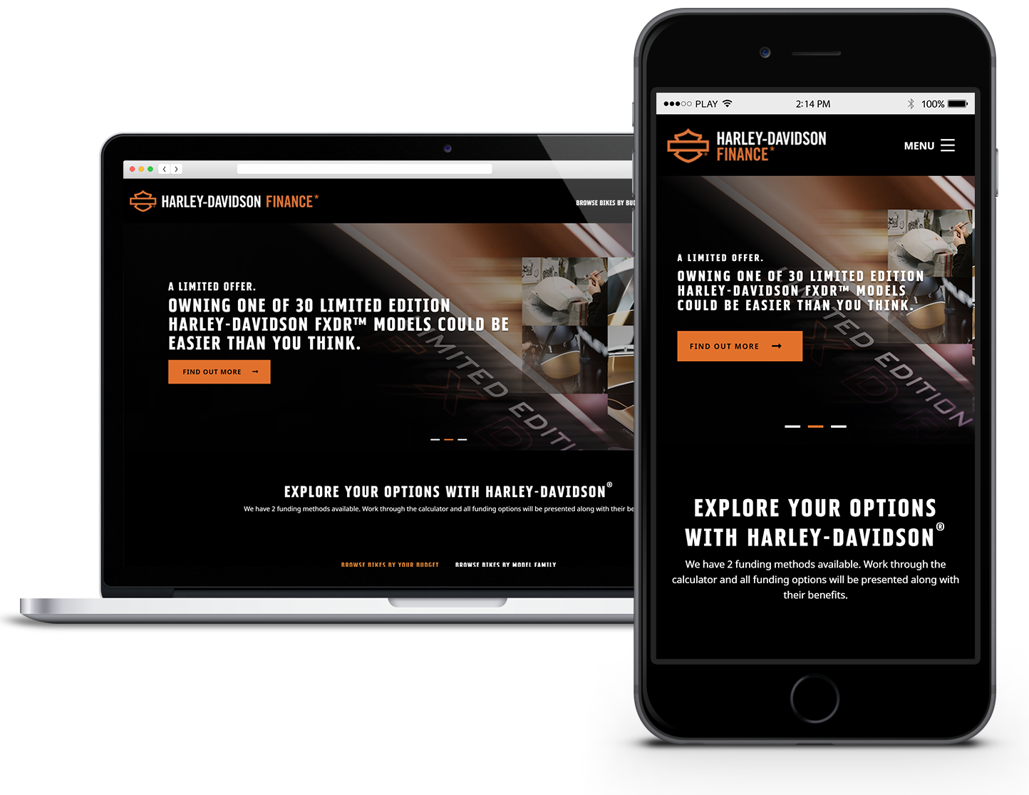 Harley Davidson Financial Services Media Links Online   HDFS UK Two Devices 